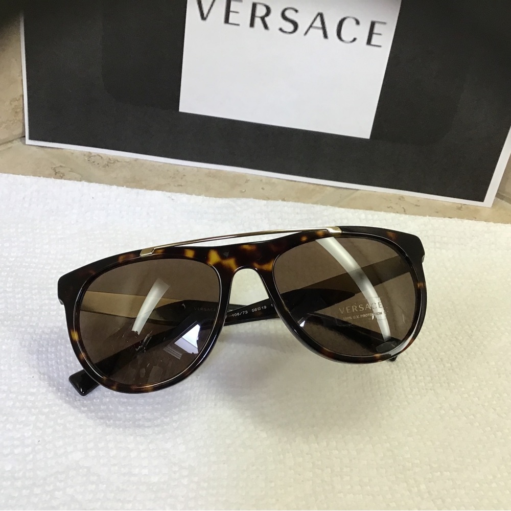 New Versace Tortoise Double Bar Mod4347 108/73 Su… - image 6